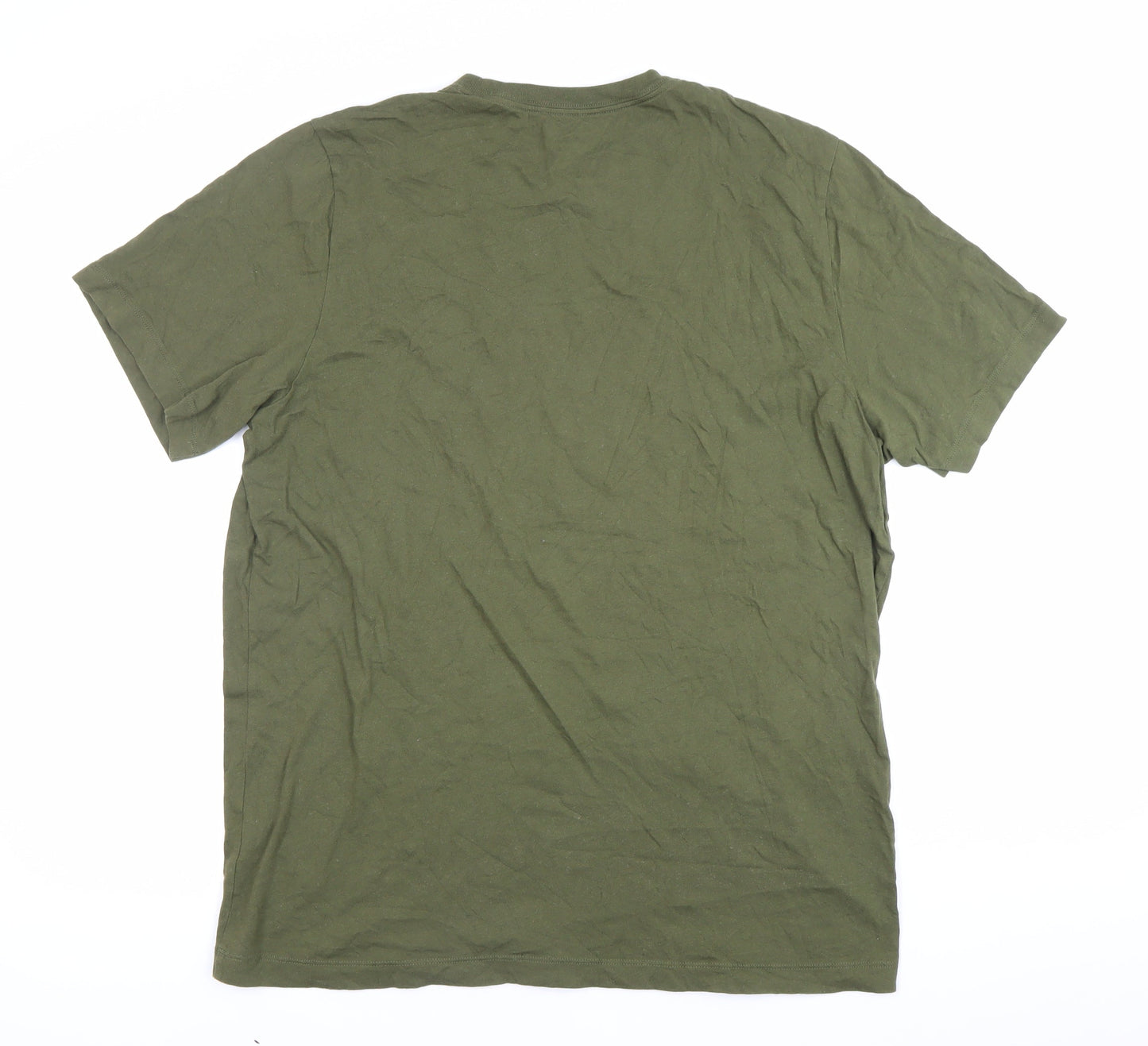 Nike Men's Green L Crew Neck Short Sleeve Cotton T-Shirt