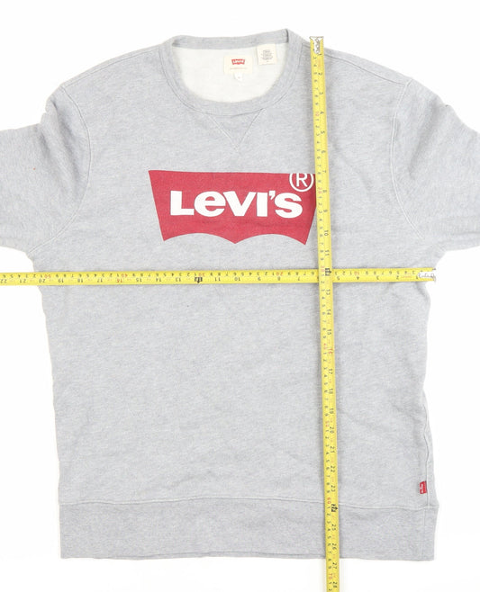 Levi's Mens Grey Medium Crew Neck Logo Sweatshirt Pullover