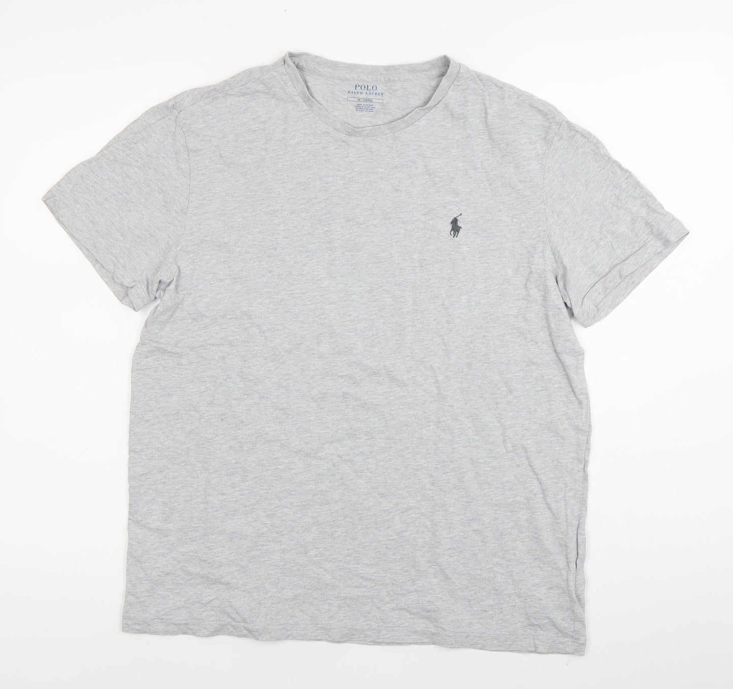 Ralph Lauren Men's Grey Cotton Crew Neck Logo T-Shirt Size M
