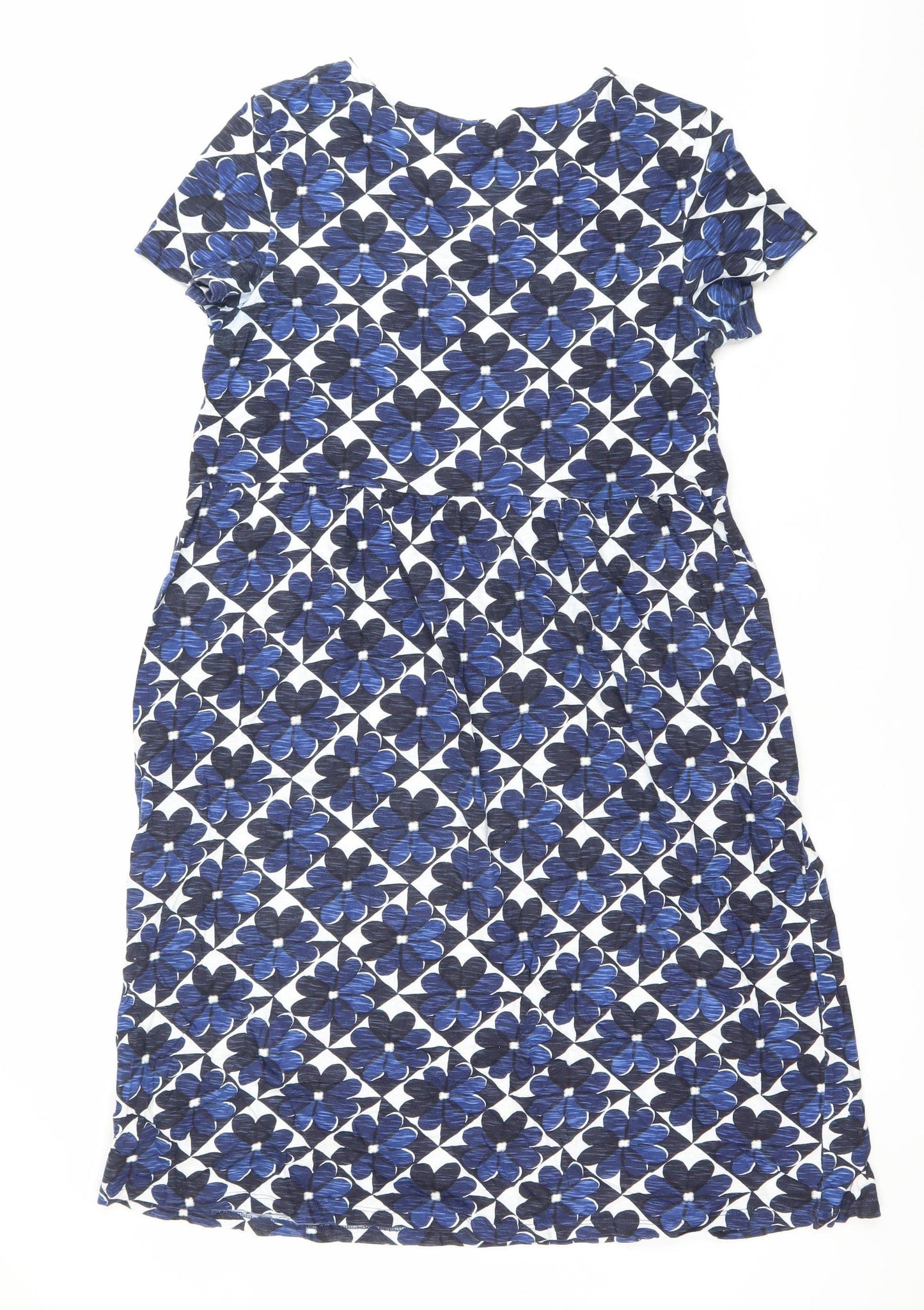 Seasalt Cornwall Womens Blue Floral Shift Dress Size 10 Organic Cotton