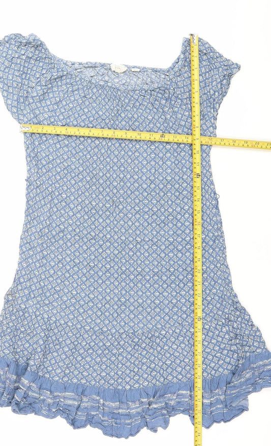 Fat Face Women’s Blue Knee Length Shift Dress Size 12 Viscose