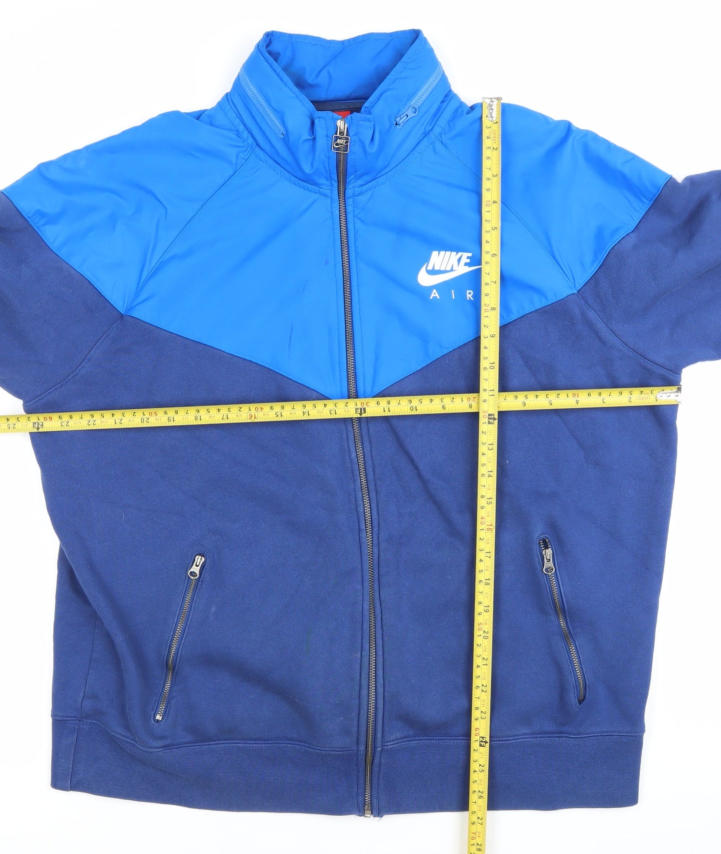 Nike Air Men's Blue Full Zip Jacket XL Cotton Blend Casual