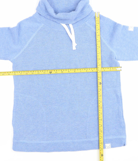 Joules Womens Blue Roll Neck Pullover Sweatshirt UK 10 Cotton Blend