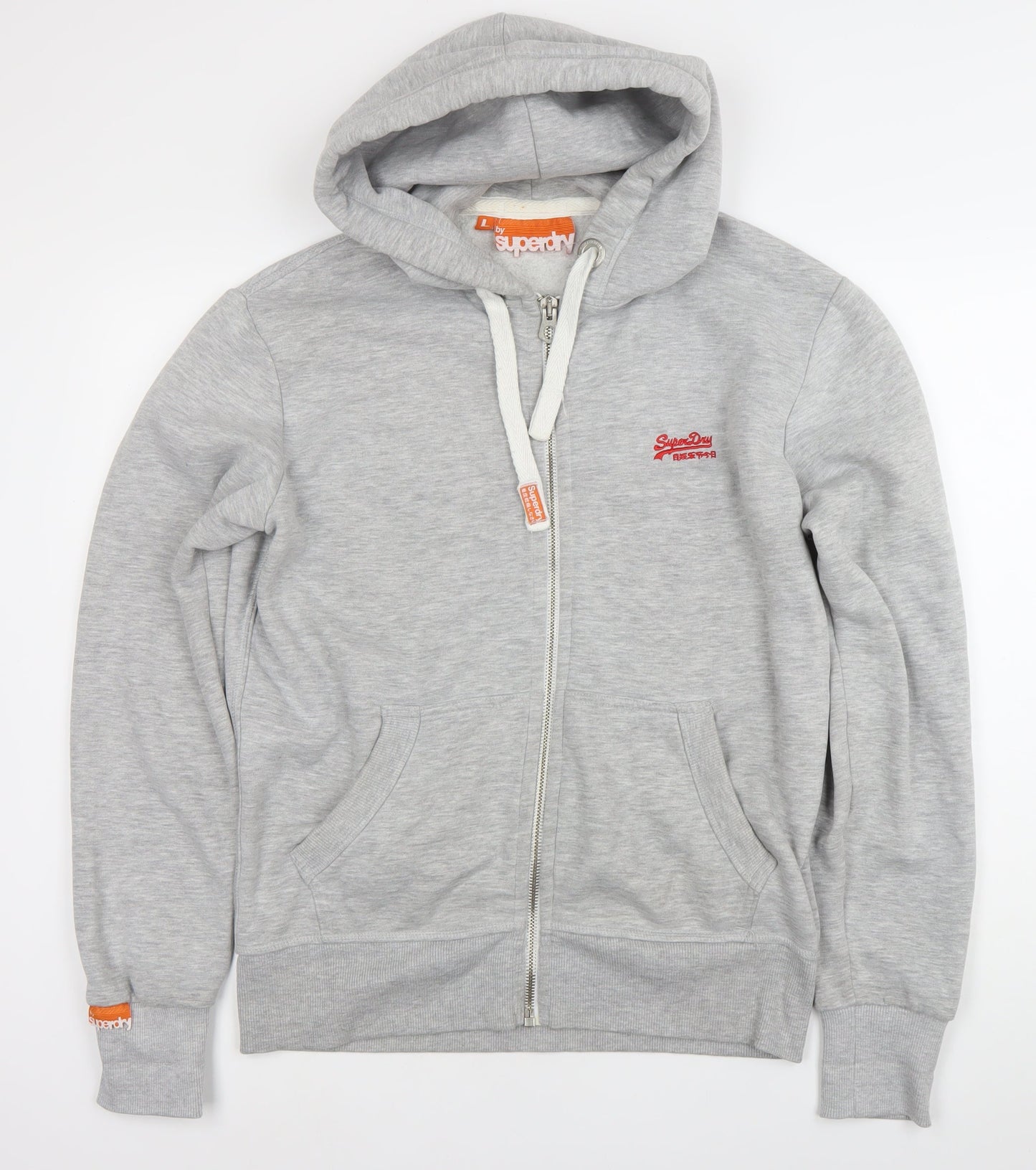 Superdry Men’s Grey Full Zip Hoodie Size L Regular Fit