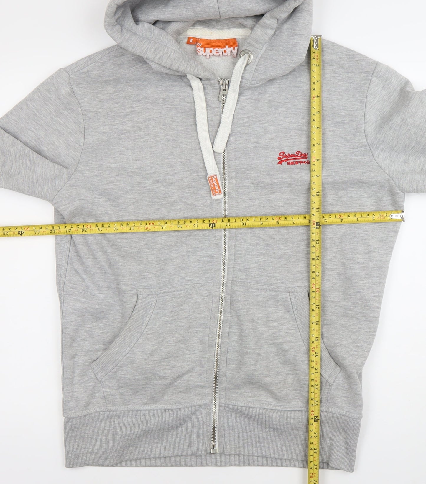 Superdry Men’s Grey Full Zip Hoodie Size L Regular Fit