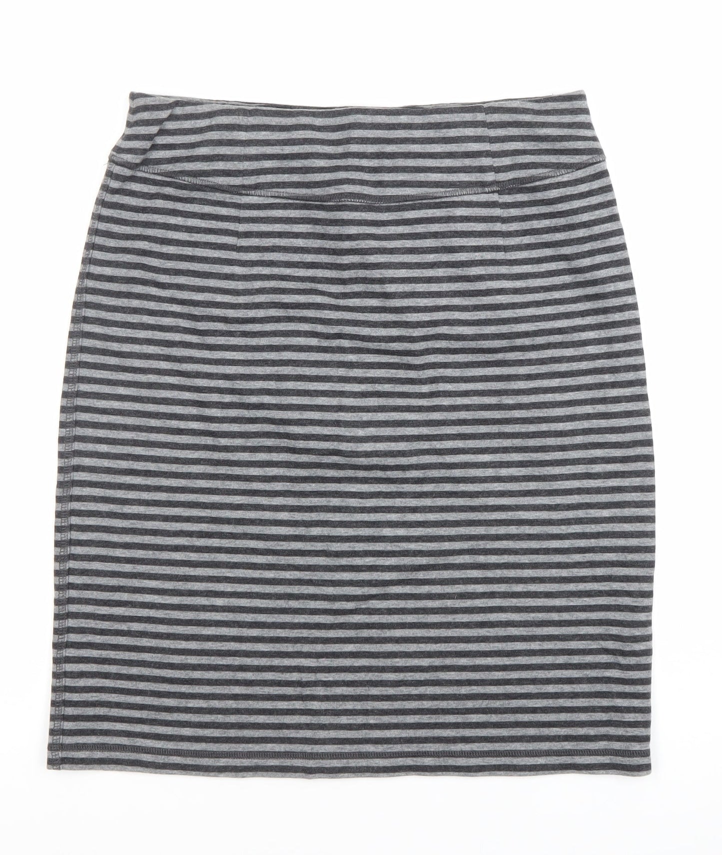 White Stuff Womens Grey Striped Pencil Skirt Size 12 Cotton Blend