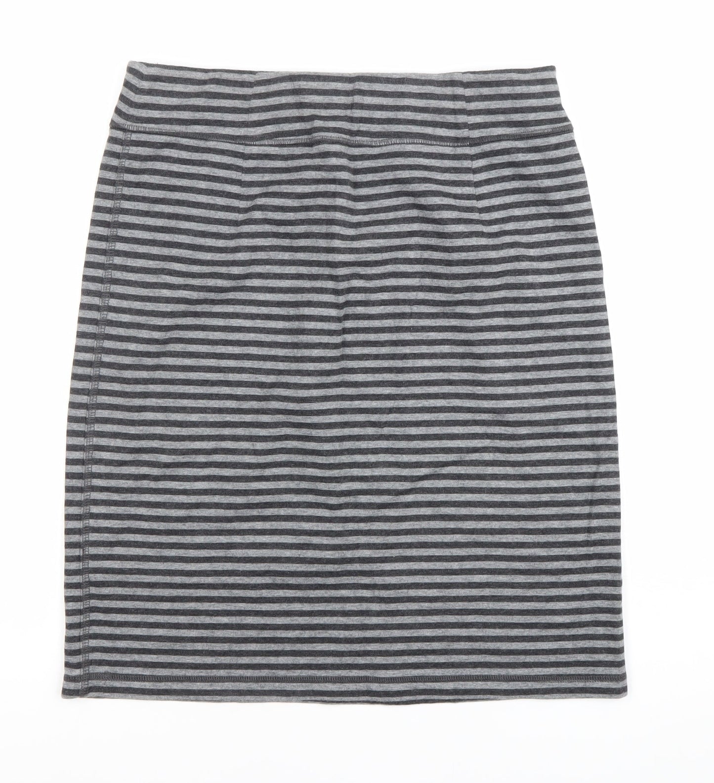 White Stuff Womens Grey Striped Pencil Skirt Size 12 Cotton Blend