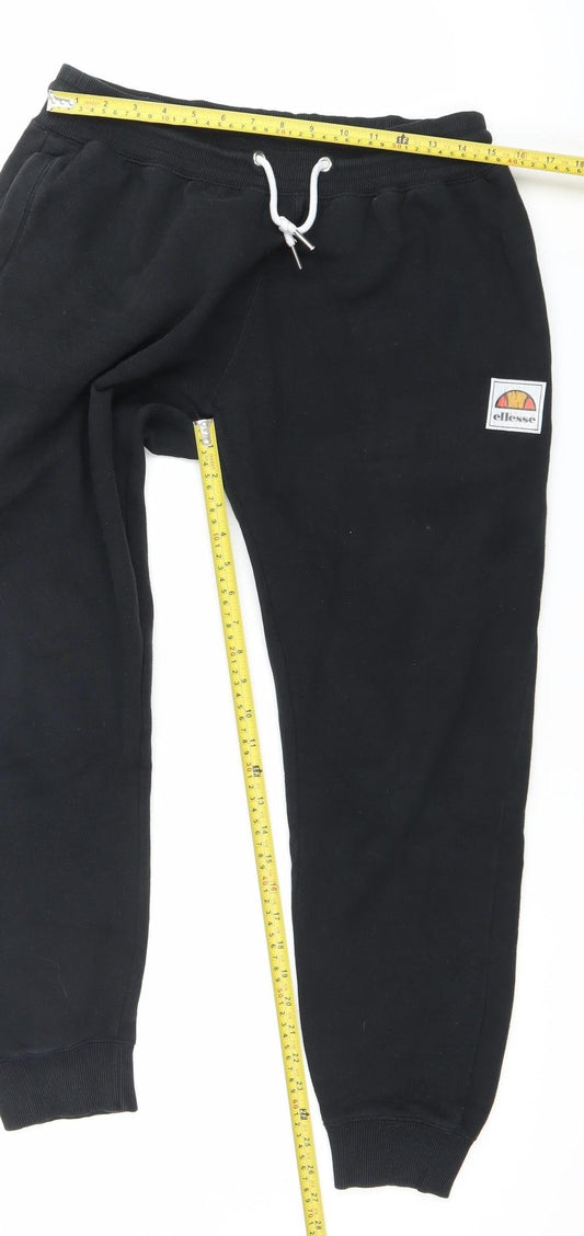 Ellesse Mens Black Jogger Sweatpants Size M Regular Fit Fleece