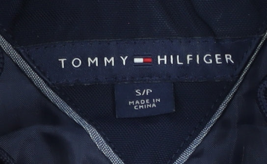 Tommy Hilfiger Womens Blue Mid-Length Military Jacket Size S