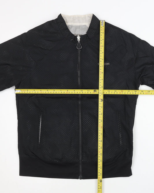 Adidas Womens Black Size 12 Track Jacket Lightweight Full Zip