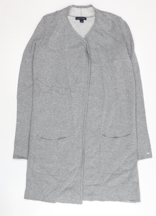 Tommy Hilfiger Womens Grey V-Neck Cardigan Size S Regular Fit