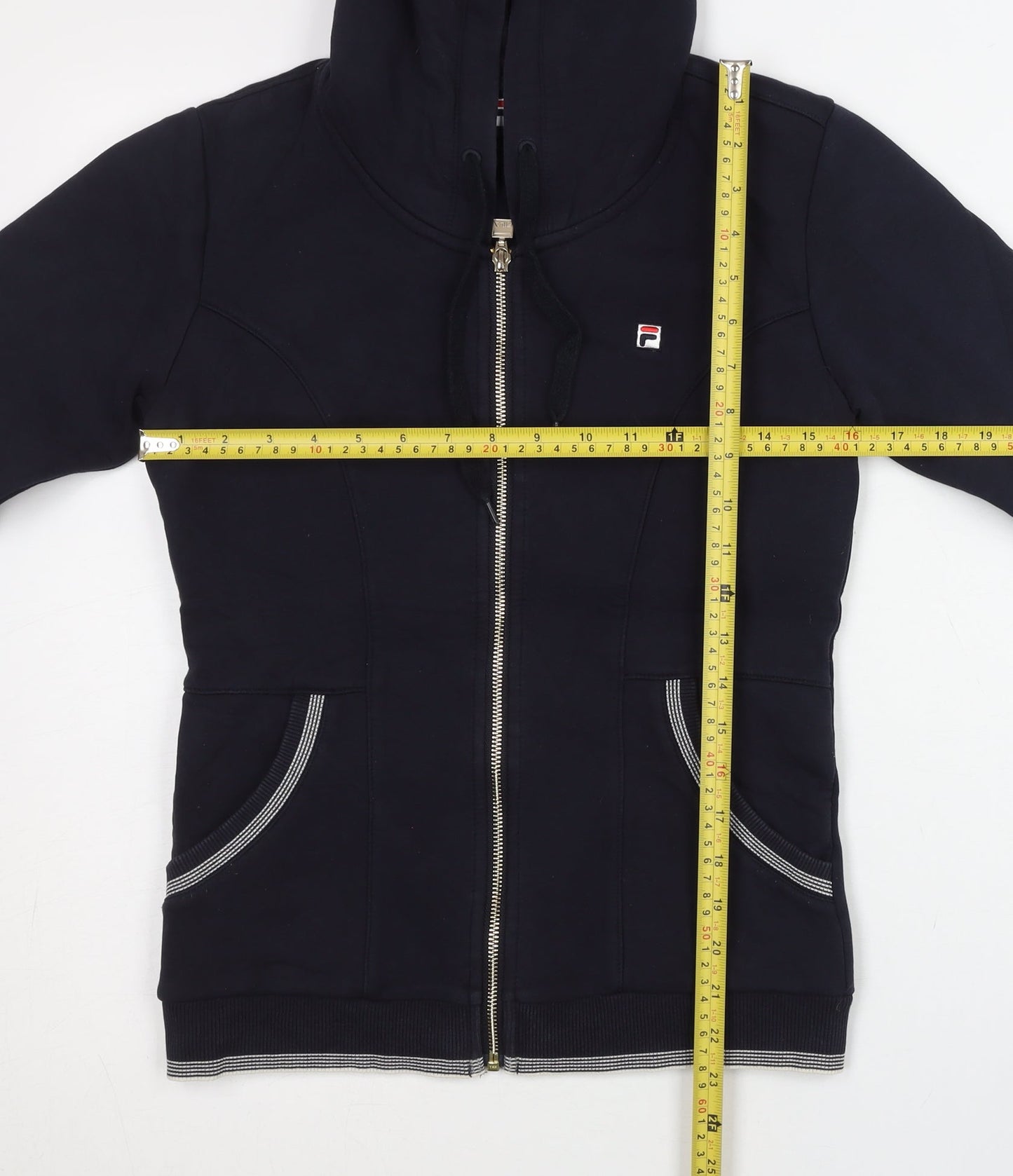 Fila Women’s Black Full Zip Hoodie Size 8 Casual Sportswear