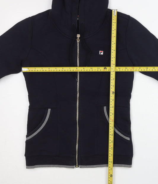 Fila Women’s Black Full Zip Hoodie Size 8 Casual Sportswear
