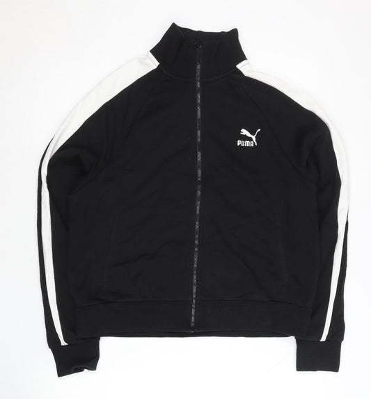 Puma Women Black XL Track Jacket Full Zip Cotton Blend Sportswear