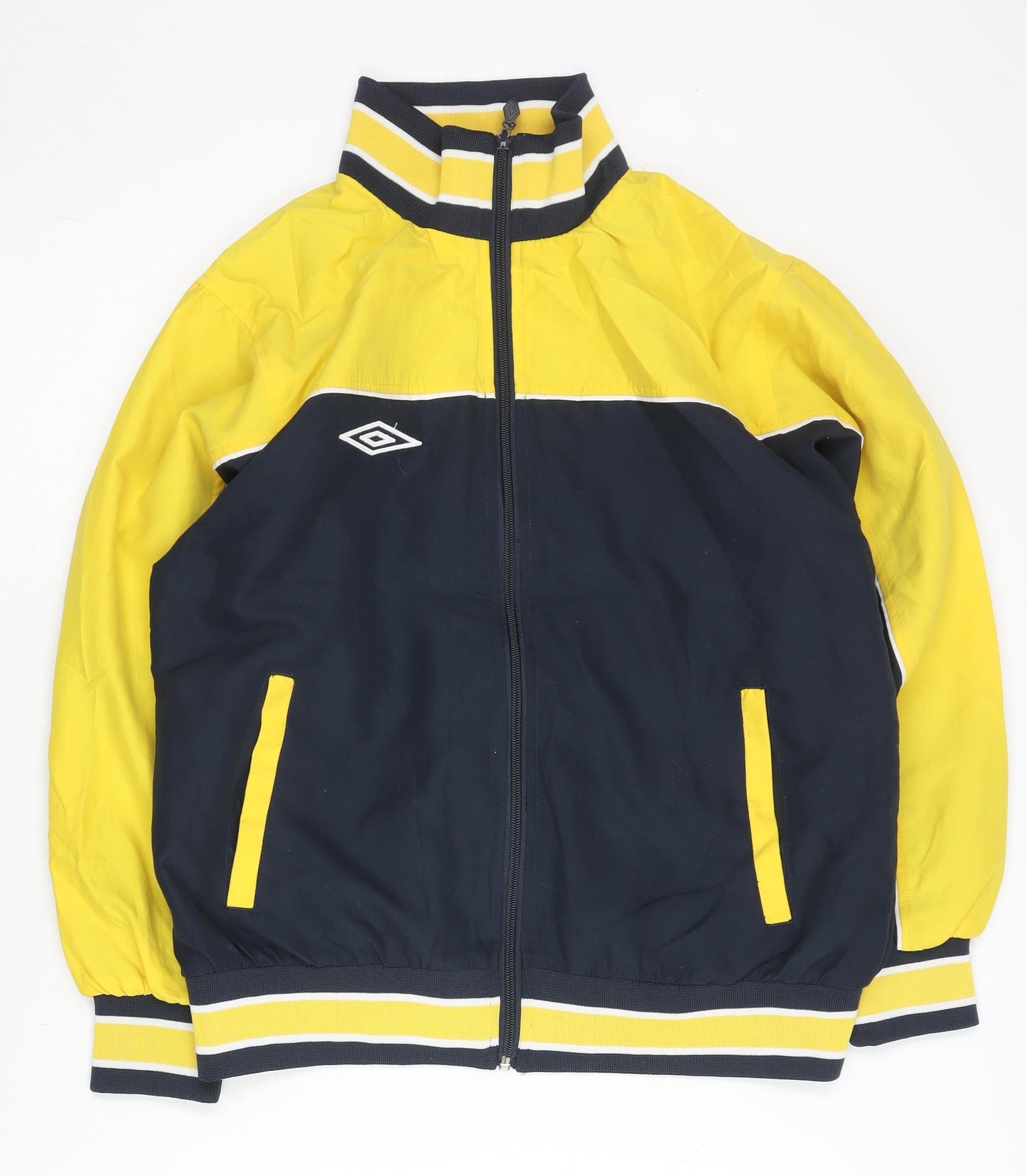 Umbro Unisex Adults Yellow Blue Small Track Jacket Polyester Retro