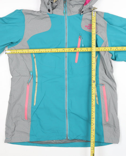 The North Face Women's Blue Grey Ski Jacket Size 8 Hooded Winter Coat