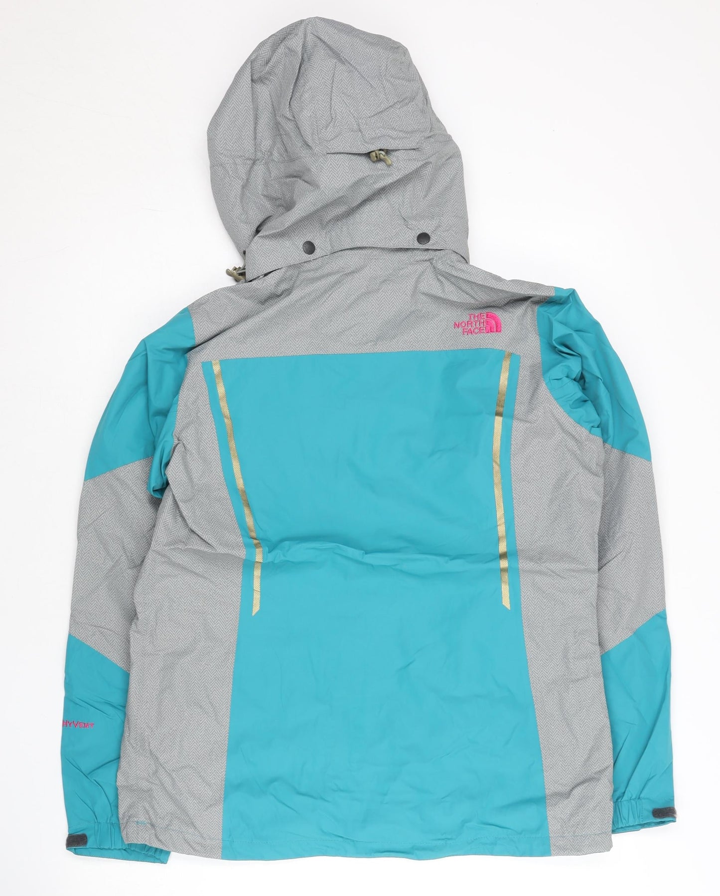 The North Face Women's Blue Grey Ski Jacket Size 8 Hooded Winter Coat