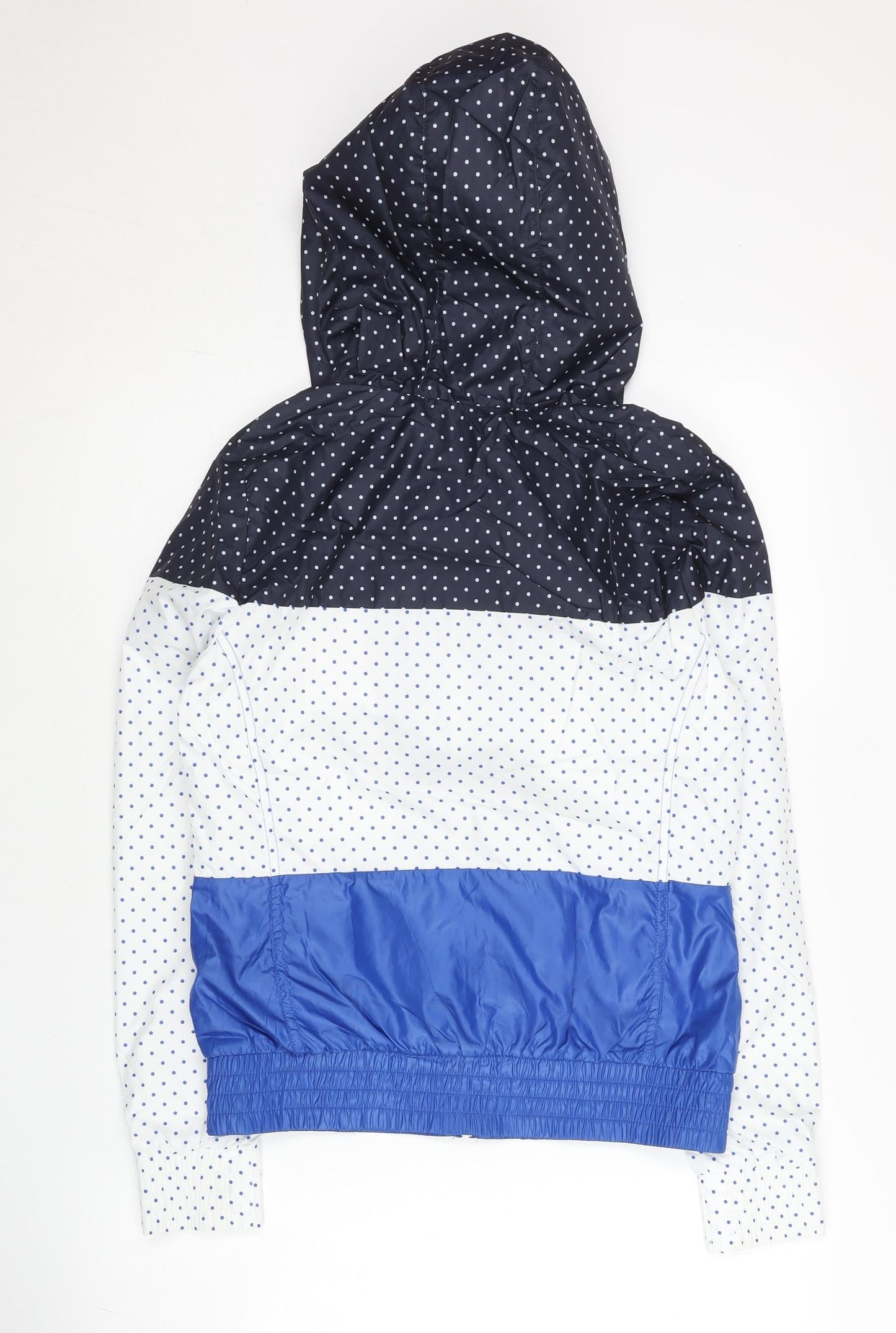 Adidas Women’s Blue White Polka Dot Windbreaker Jacket Size 8