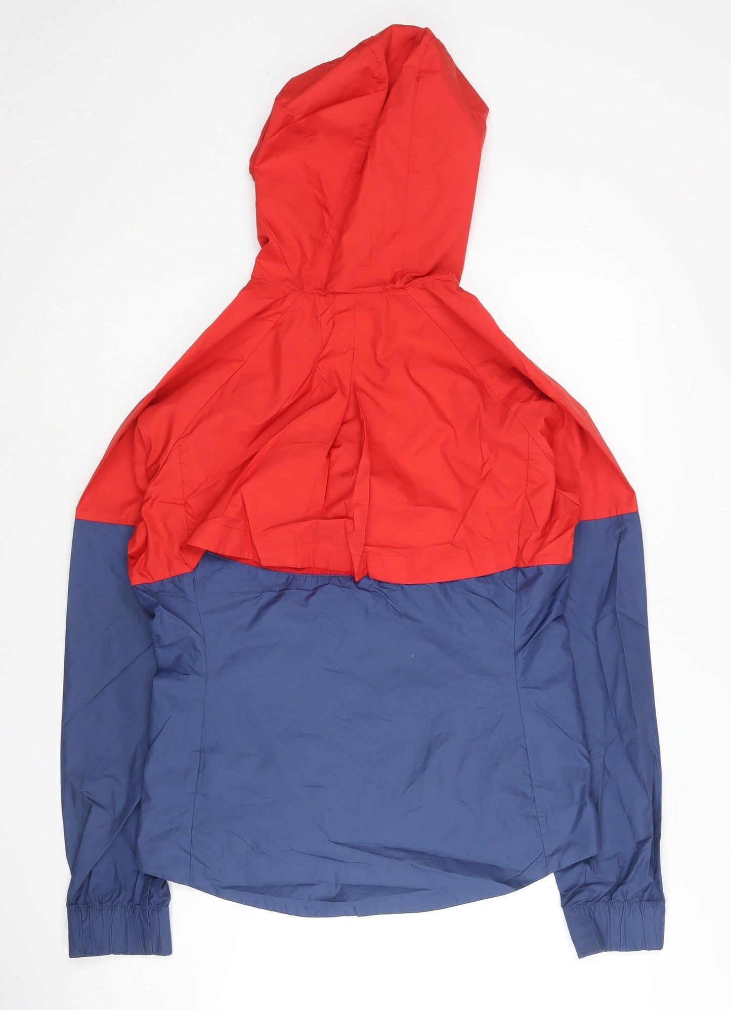 Nike Women’s Red Blue Windbreaker Jacket S Lightweight Hooded
