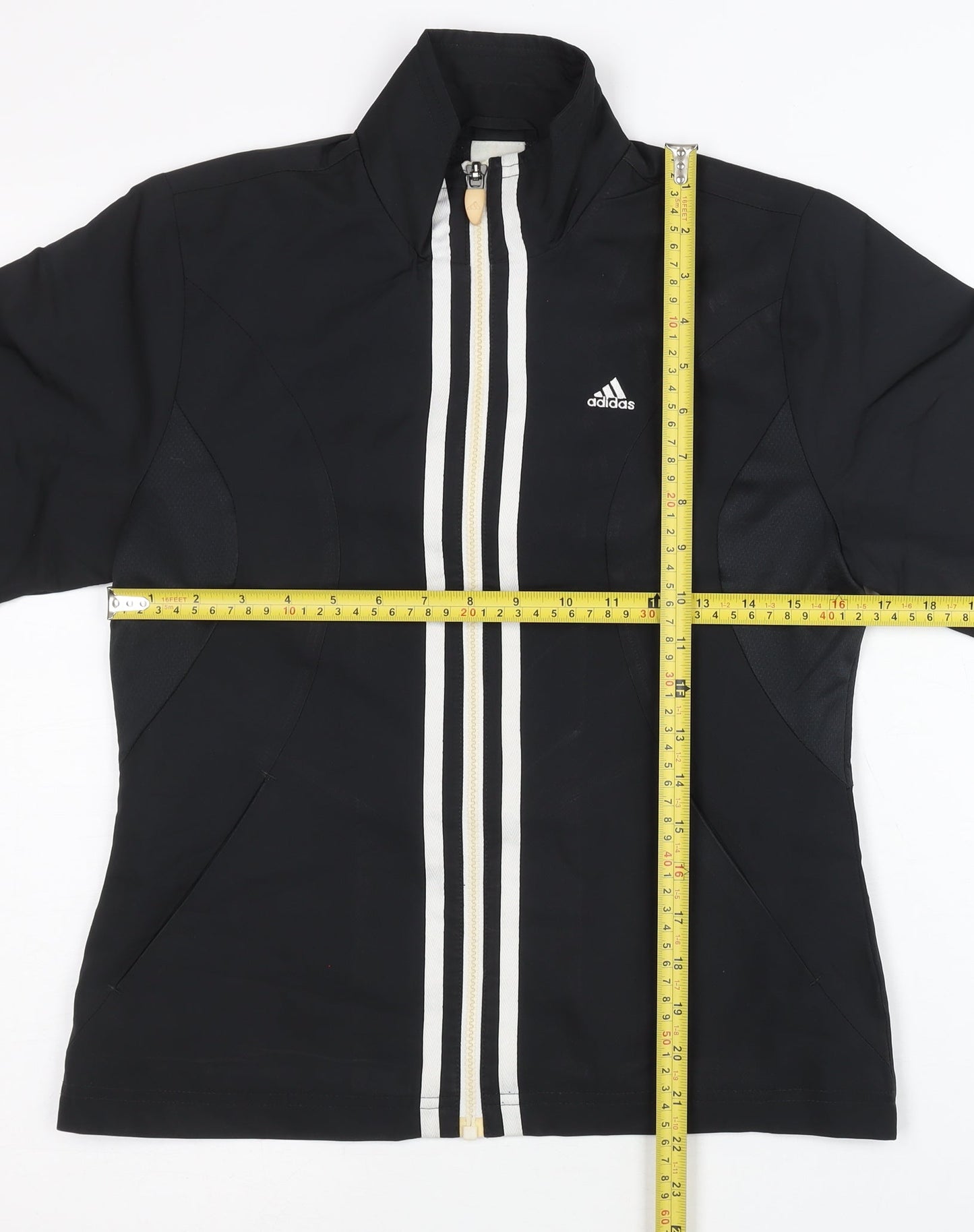 Adidas Women's Black Track Jacket Size 10 Lightweight Zip Sportswear