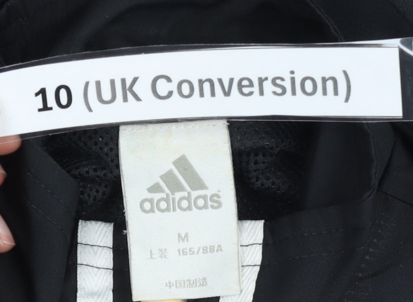 Adidas Women's Black Track Jacket Size 10 Lightweight Zip Sportswear