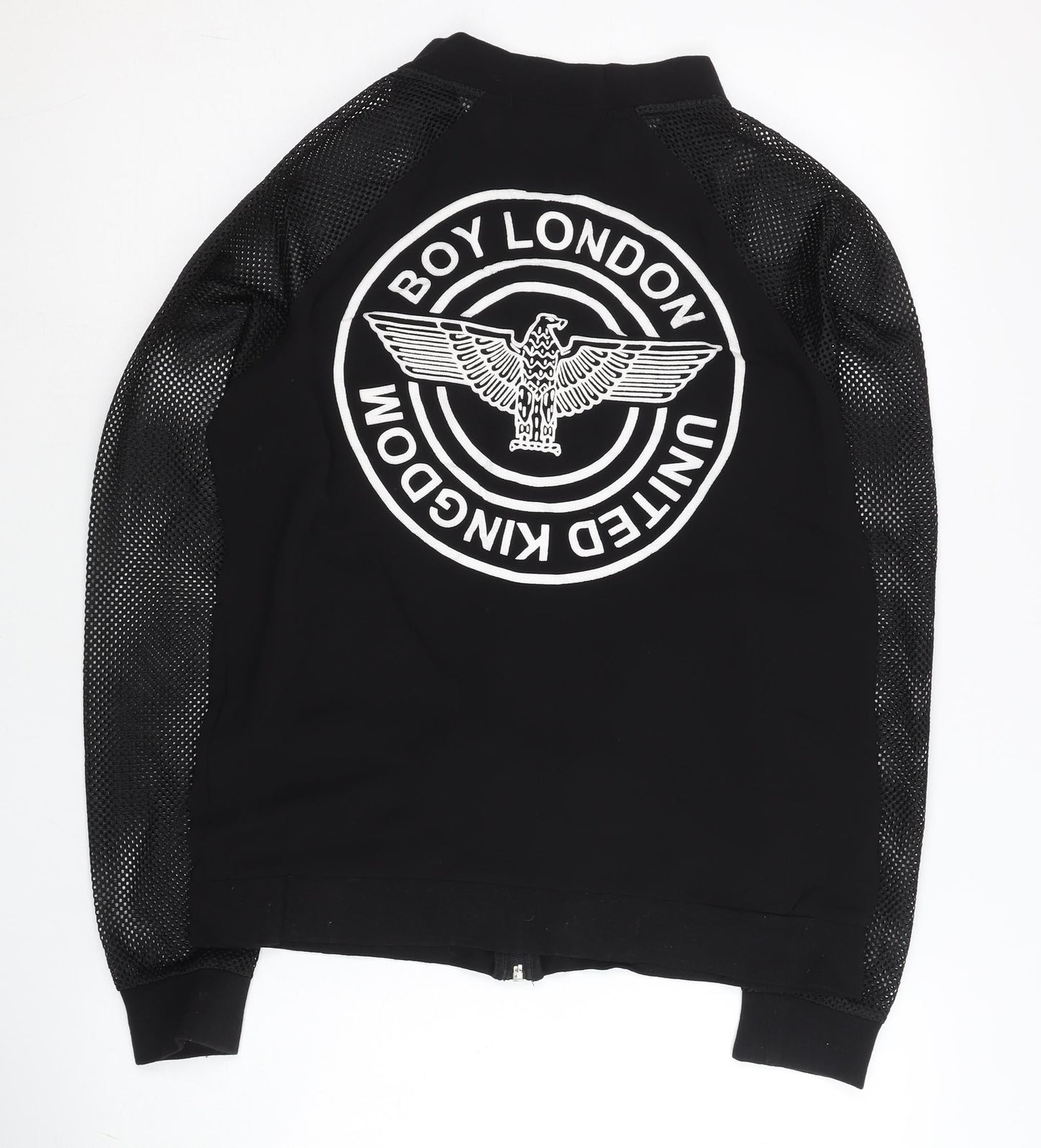 Boy London Women Black L Track Jacket Lightweight Logo Full Zip