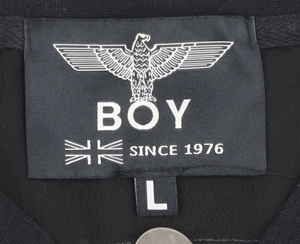 Boy London Women Black L Track Jacket Lightweight Logo Full Zip