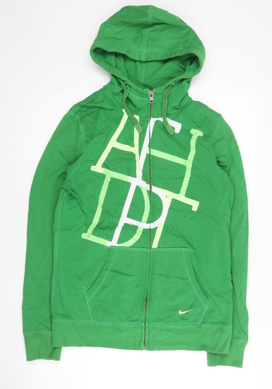 Womens UK XL Classic Nike Green Full Zip Hoodie