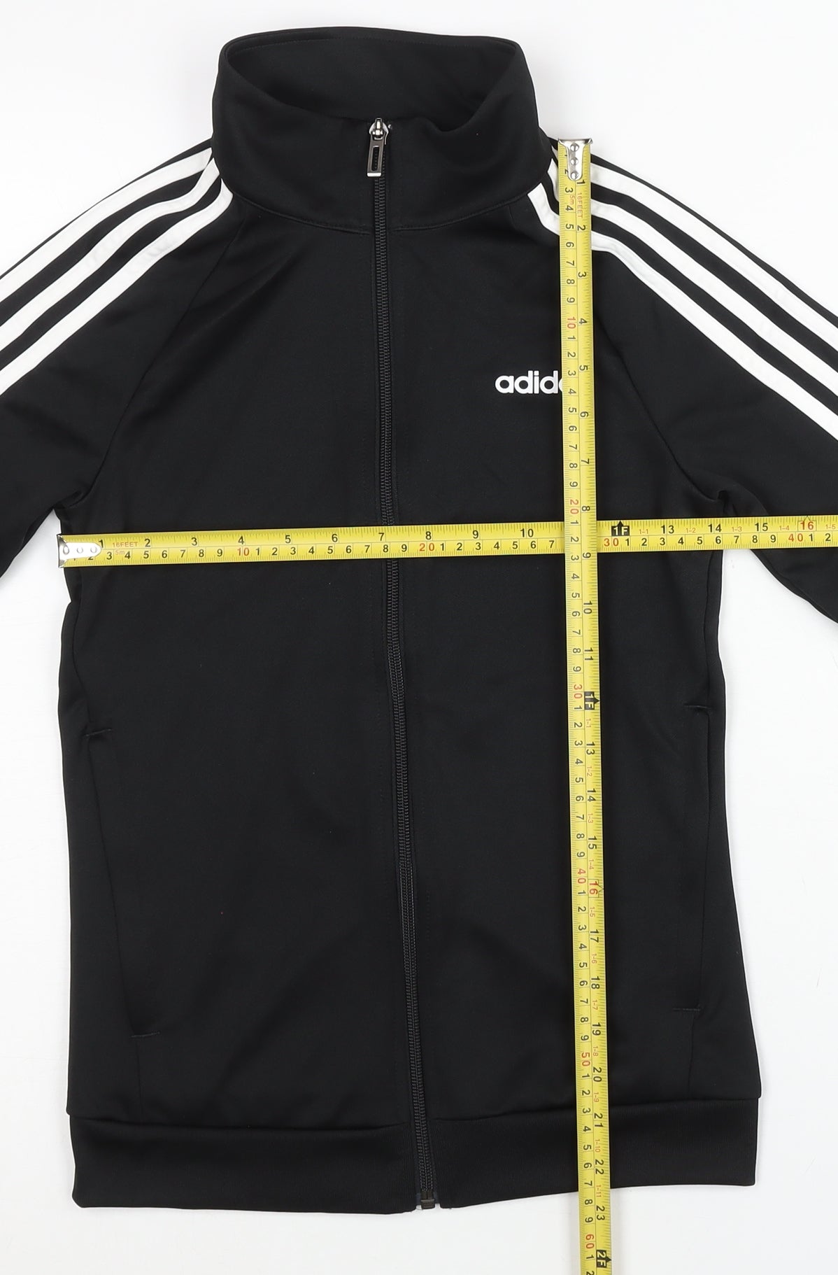 Adidas Womens Black Size 6 Track Jacket Full Zip Sportswear