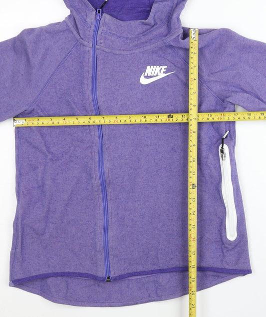 Nike Women’s Purple Full Zip Hoodie Sweatshirt Size L Cotton Blend