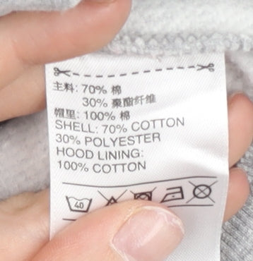 Adidas Women’s Grey Full Zip Hoodie Size 14 UK Cotton Blend
