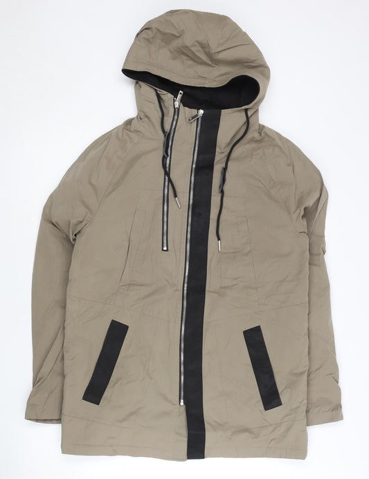 Jack & Jones Womens Beige Hooded Parka Jacket Size 12 UK