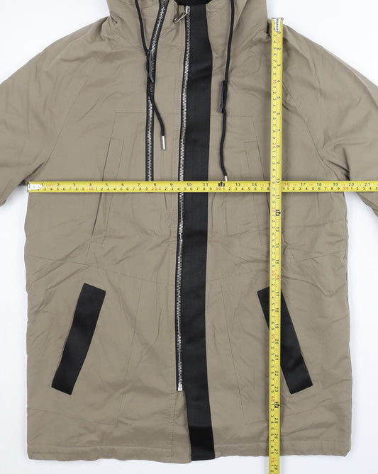 Jack & Jones Womens Beige Hooded Parka Jacket Size 12 UK