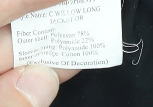 Jack & Jones Womens Black Parka Jacket Size 14 Hooded Long Coat