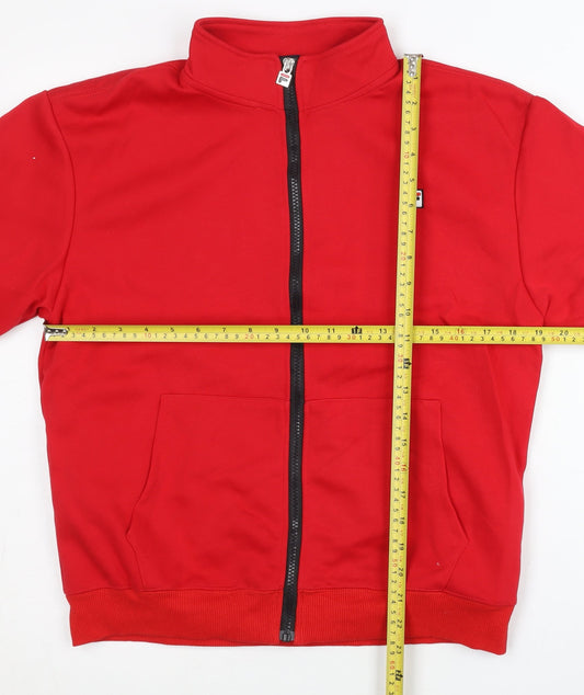 Fila Women Red Track Jacket Size 10 Cotton Full Zip Sportswear