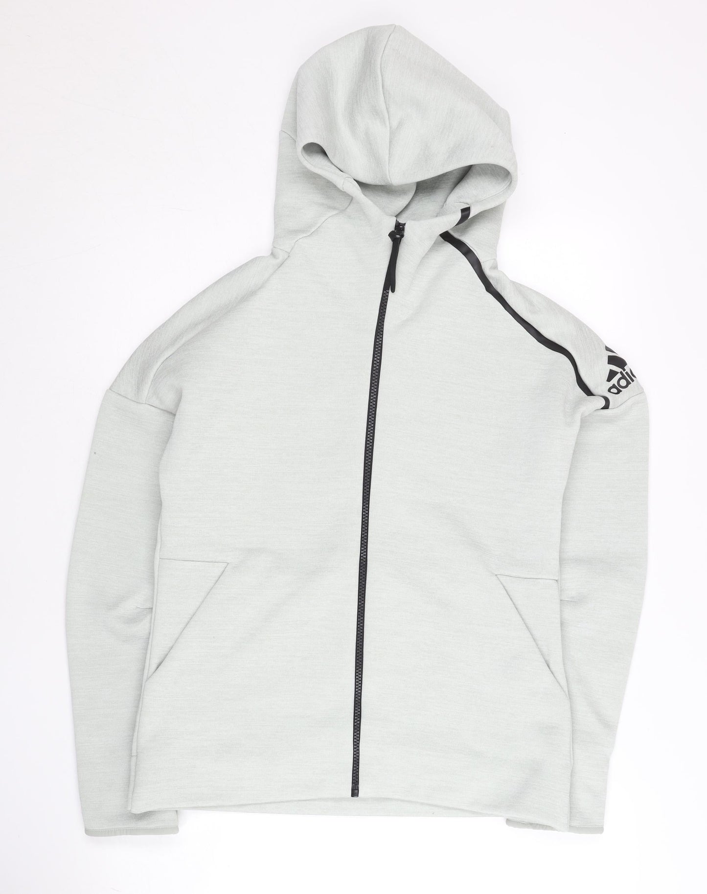 Adidas Women’s Grey Full Zip Hoodie Size 10 UK Lightweight Sportswear