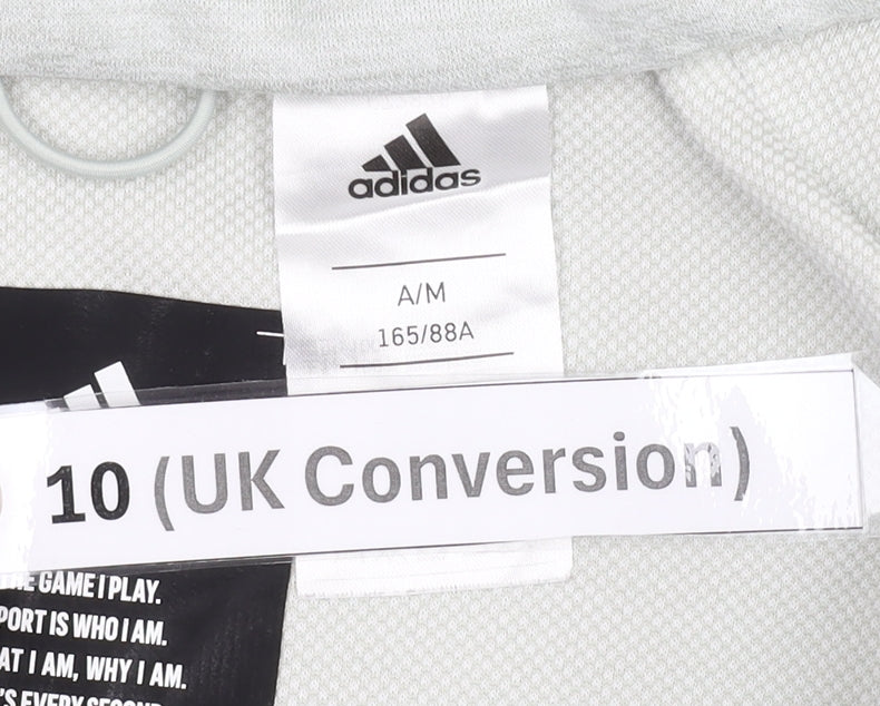 Adidas Women’s Grey Full Zip Hoodie Size 10 UK Lightweight Sportswear