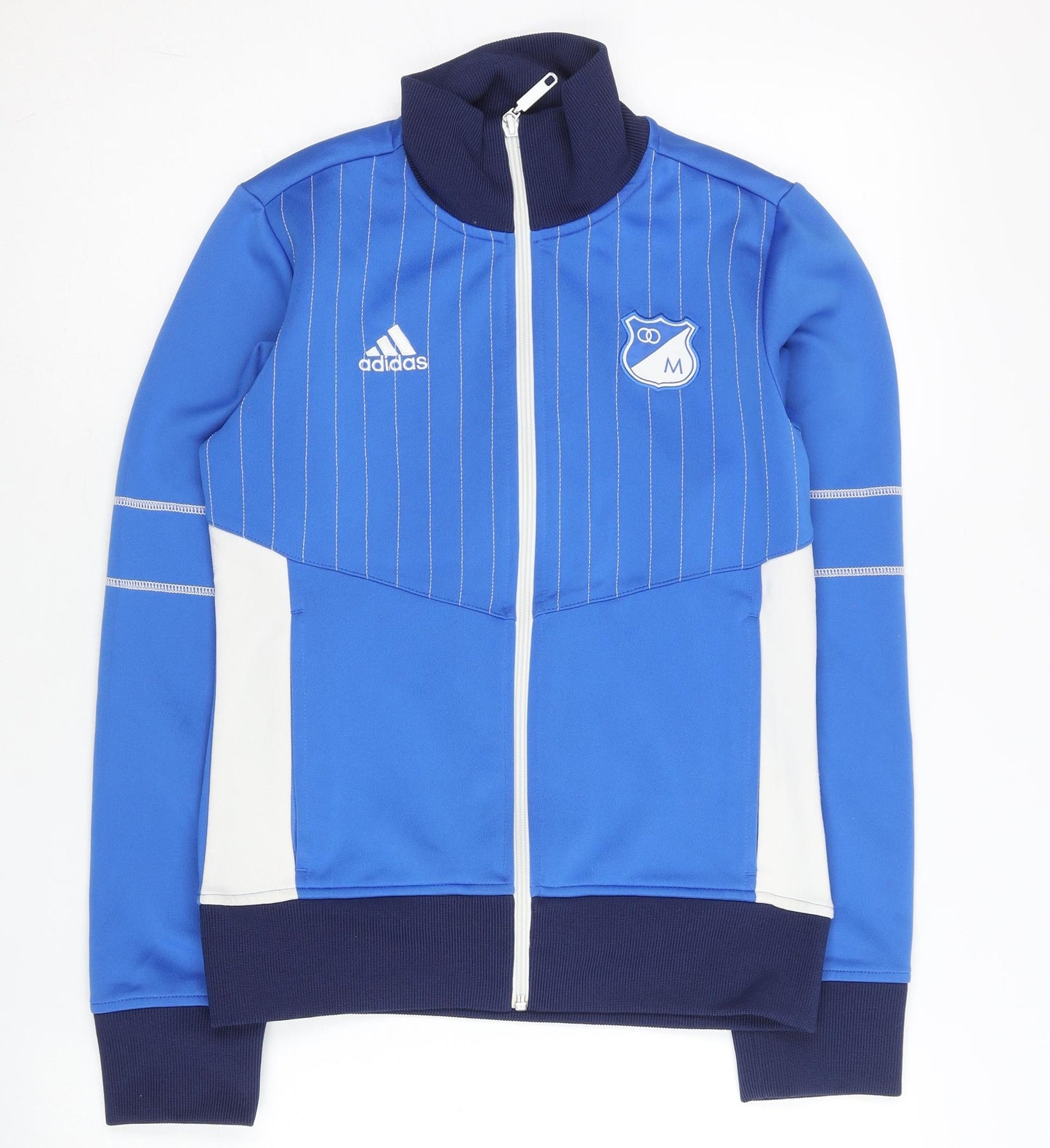 Adidas Women’s Blue Size 8 Track Jacket Full Zip Sportswear