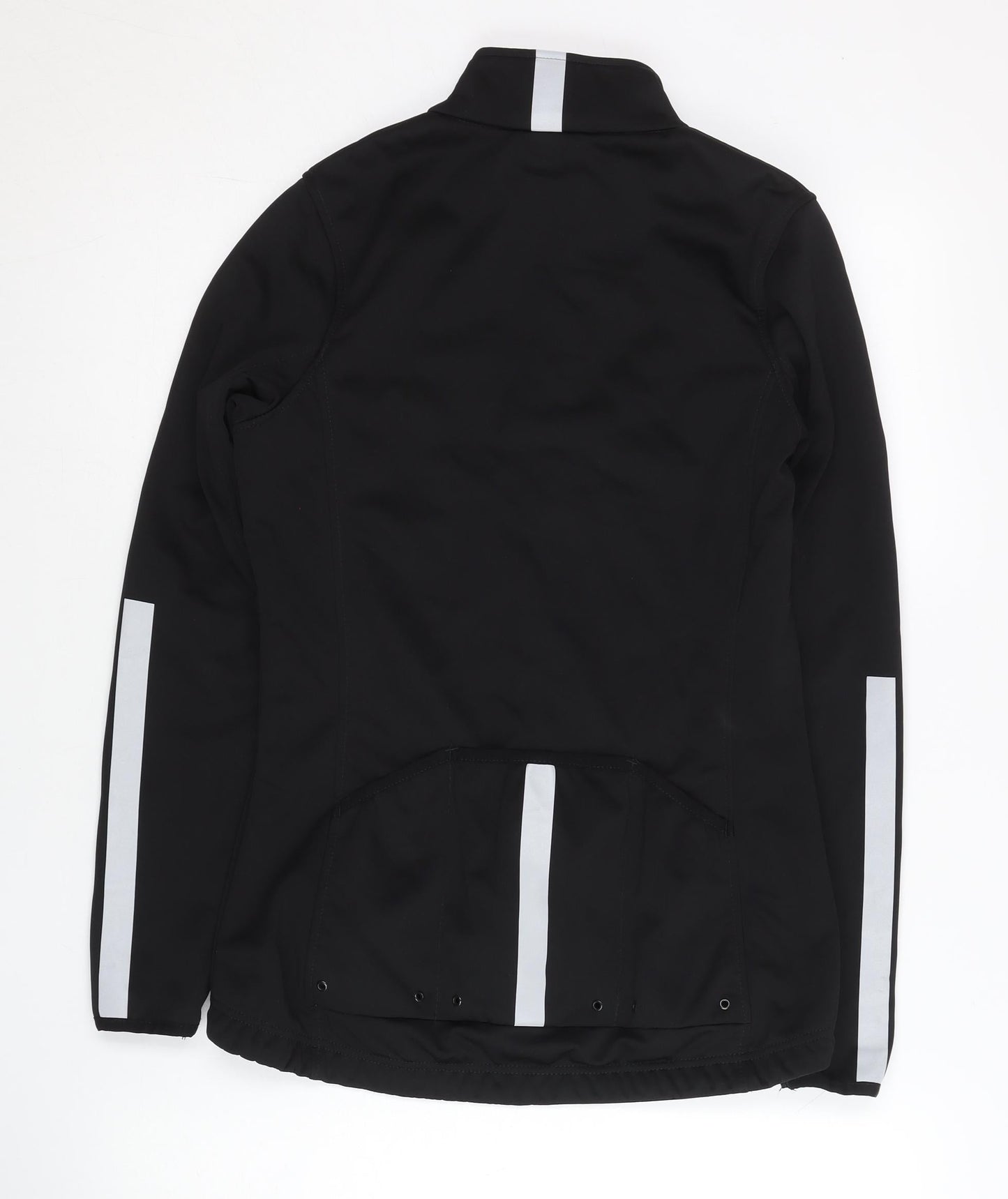 Crane Womens Black Size 10 Slim Fit Cycling Track Jacket Reflective