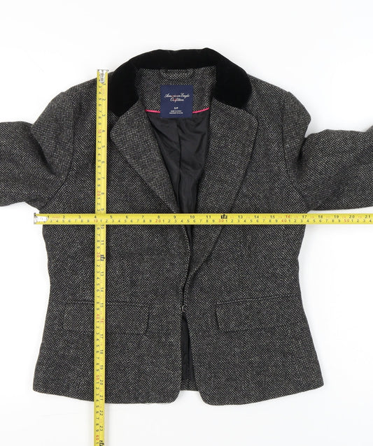 American Eagle Outfitters Women’s Grey Wool Blend Tweed Blazer Jacket S
