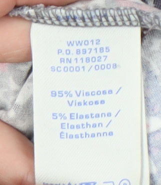 Boden Womens Multicoloured Floral Wrap Dress Size 12 Short Sleeve Viscose