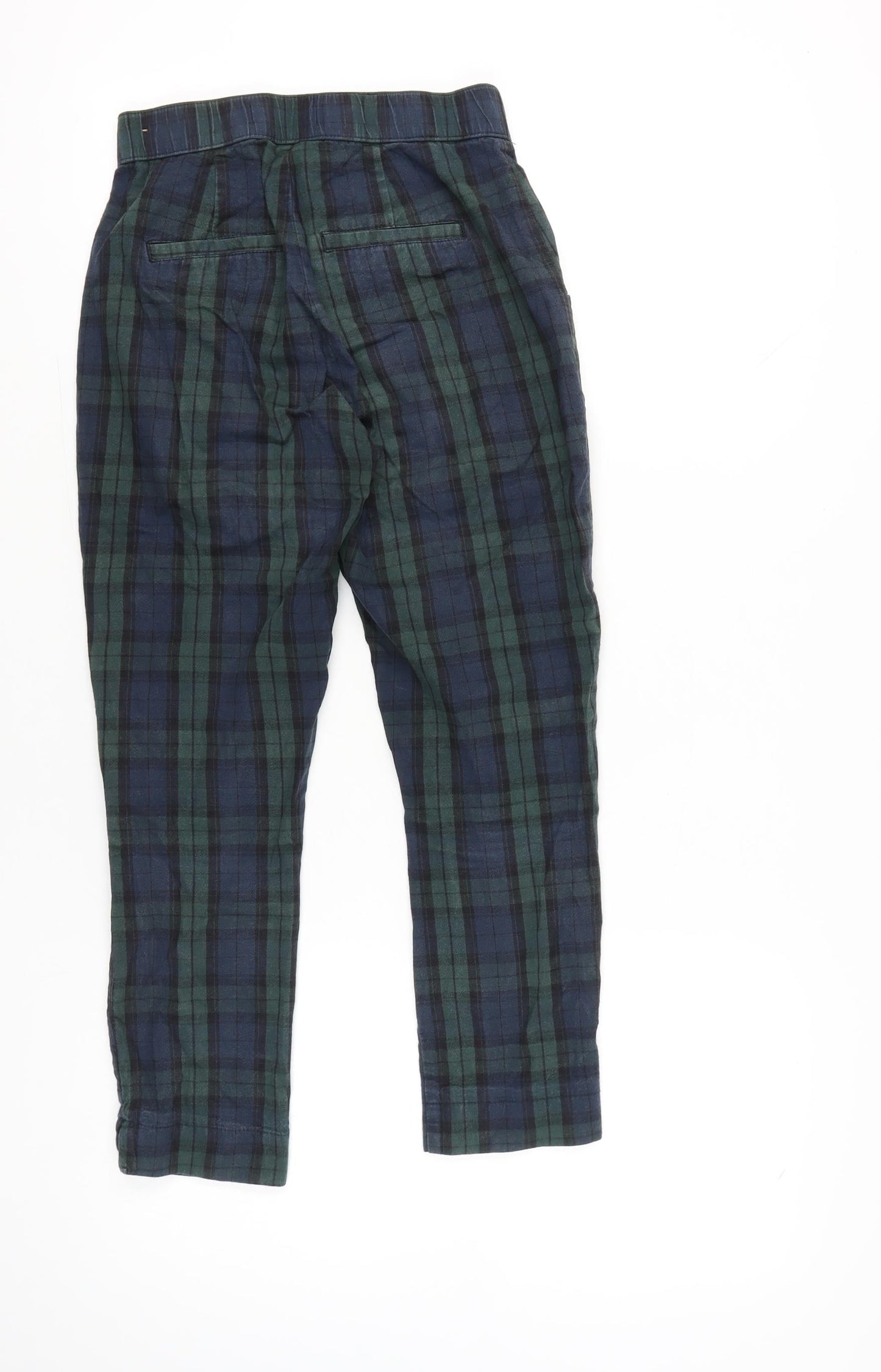 Hollister Womens XS Multicoloured Plaid Cotton Tapered Chino Trousers