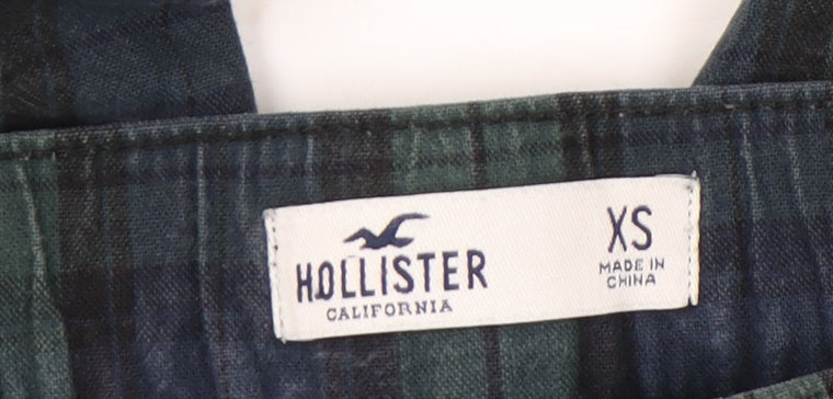 Hollister Womens XS Multicoloured Plaid Cotton Tapered Chino Trousers