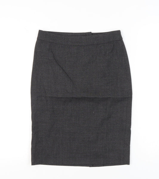 AllSaints Women's Grey Wool Blend Pencil Skirt Size 8 Workwear