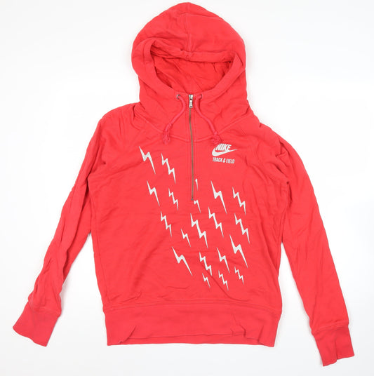 Womens UK XL Regular Nike Red Pullover Hoodie