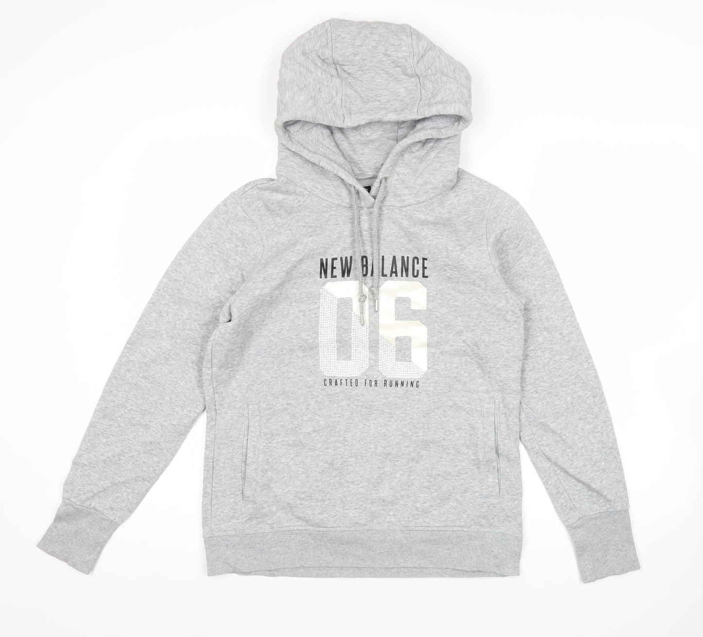 New Balance Womens Grey Hoodie Size 10 Pullover Running Sweatshirt