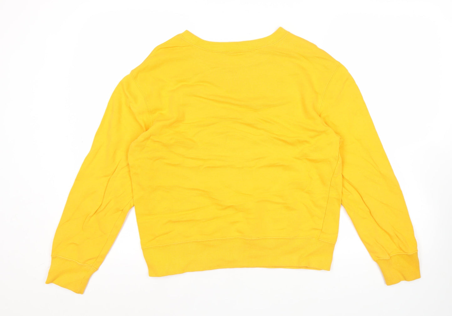 Champion Mens Yellow Medium Sweatshirt Pullover Crew Neck Logo