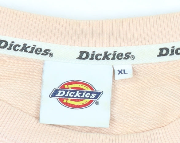 Dickies Womens Pink XL Logo Crew Neck Pullover Sweatshirt