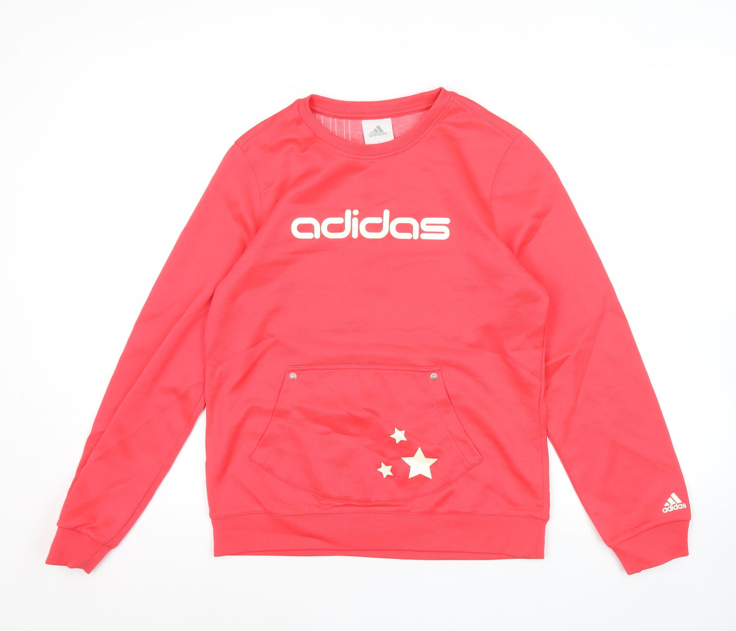 Adidas Women’s Pink Logo Sweatshirt Size 14 Pullover Cotton Blend