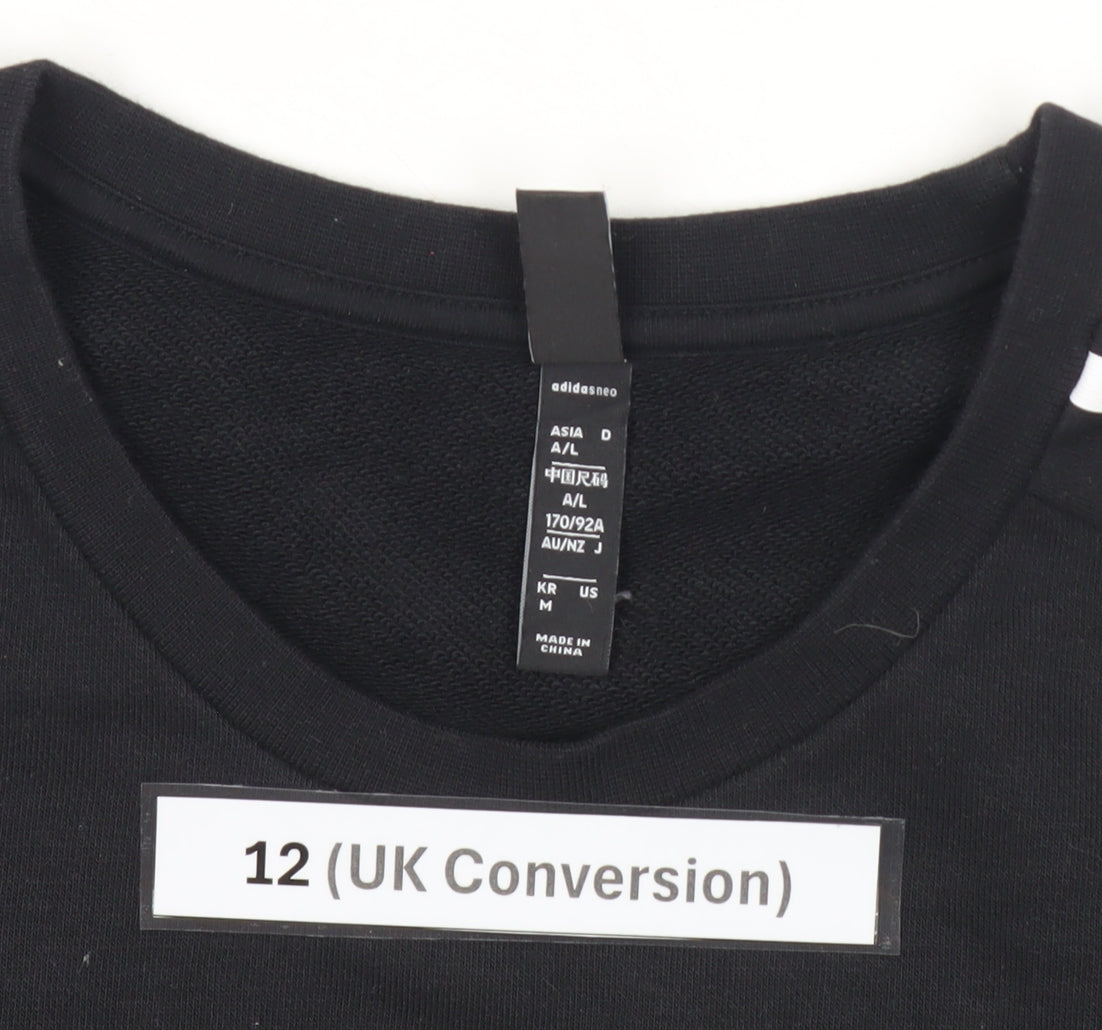 Adidas Women’s Black Tunic Sweatshirt Size 12 Logo Long Sleeve